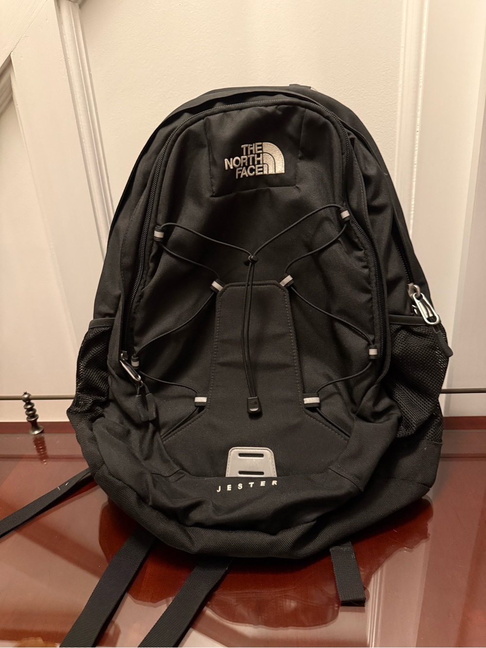 The North Face Black Jester Backpack with Bungee Front